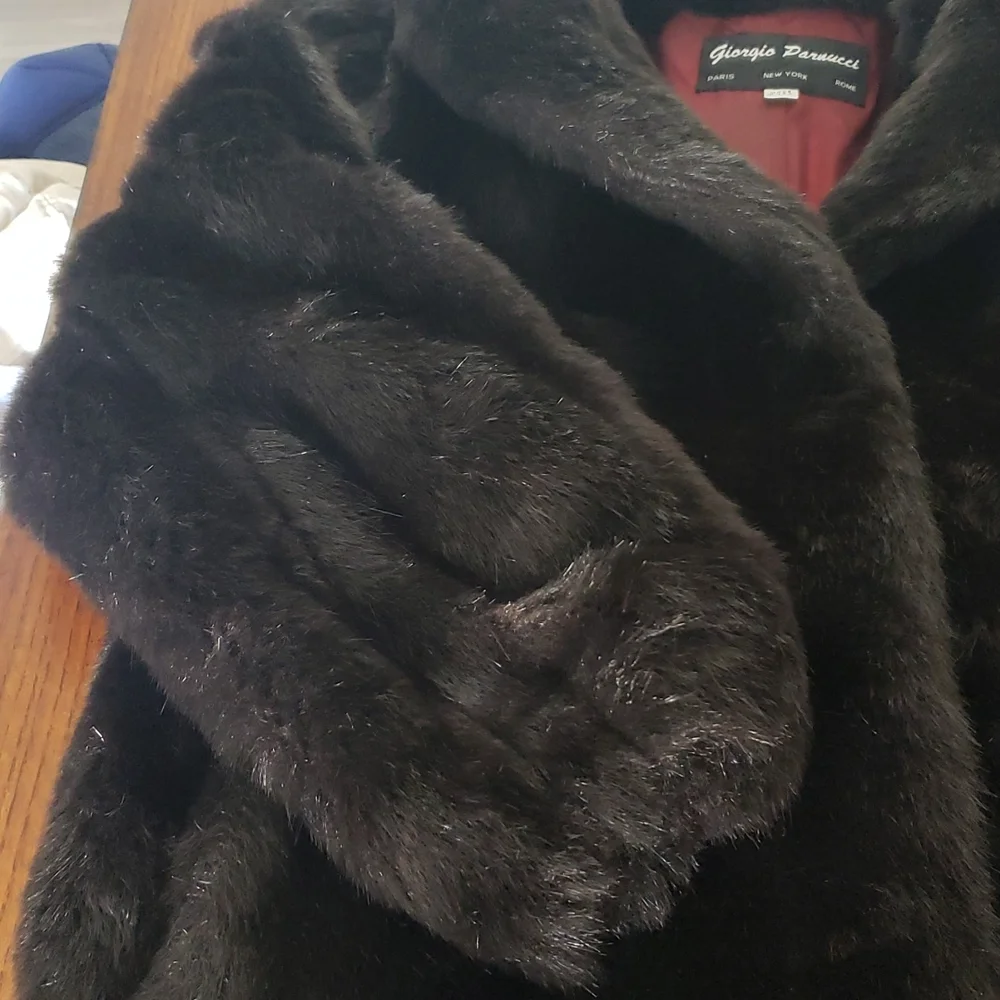 vintage Giorgio Parnucci faux fur coat sz 2x Made in USA - Picture 3 of 11